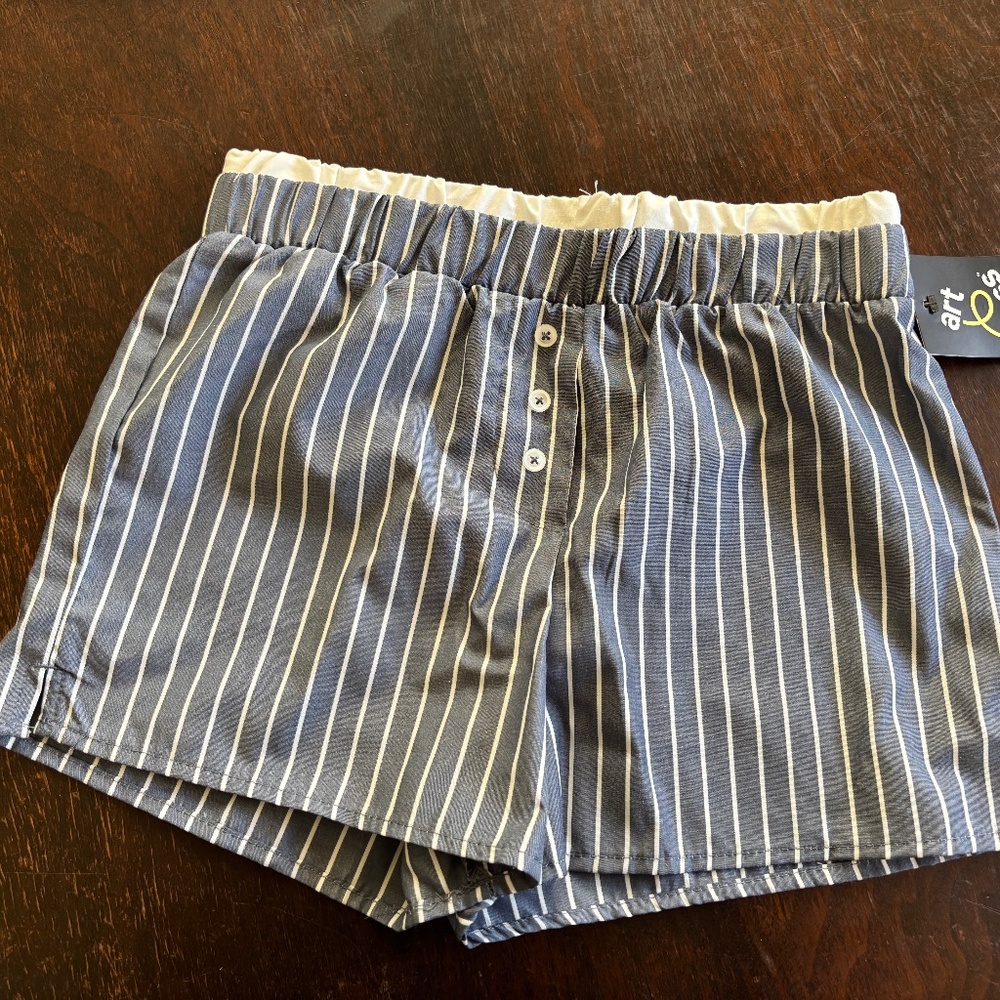 ART CLASS (TARGET) GIRLS' BLUE/WHITE STRIPED SHORTS SZ 8 - NWT